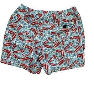Vineyard Vines Swim Trunks Men's Size Large Blue Red White Surf boards Inseam 7"